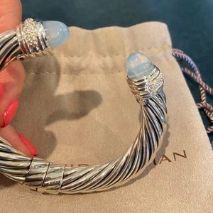David Yurman Moonstone Diamond 10mm Hinge Bracelet